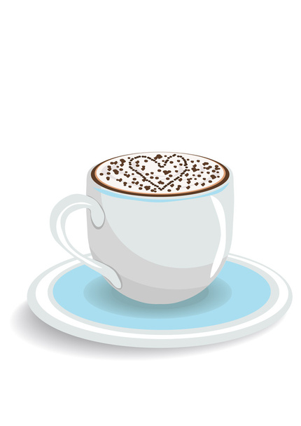 Vector illustration of one cup of cappuccino - Vector, imagen