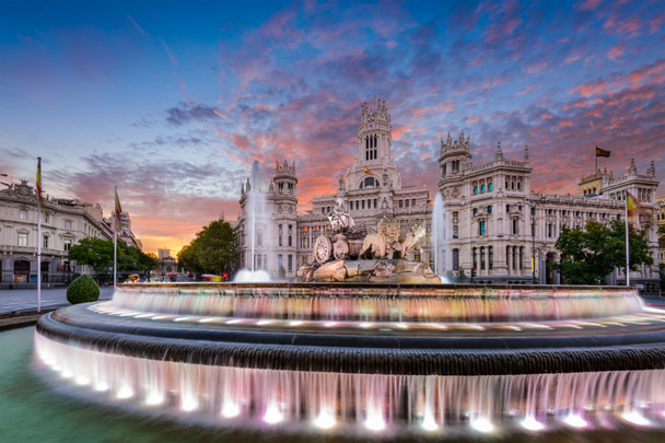 Madrid Spain Fountain and Palace - Photo, Image