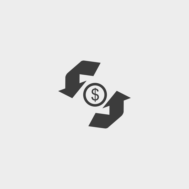 Icône de conversion d'argent dans un design plat en couleur noire. Illustration vectorielle eps10
 - Vecteur, image