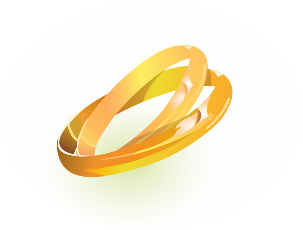 ślub złoty pierścień razem - Wektor, obraz