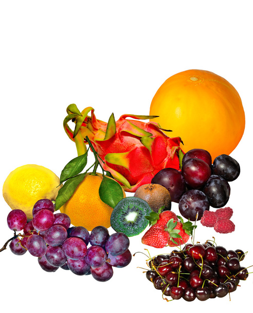 Friss vegyes gyümölcsök és bogyók - Fotó, kép