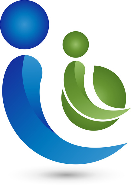 Zwei Personen, Logo, Menschen, Vektor - Vector, Image