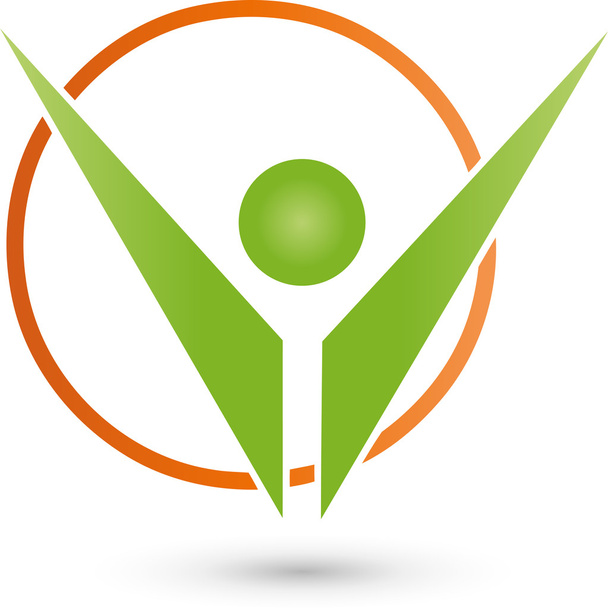 Person und Kreis, Logo, Dienstleistung, Fitness - Vector, Image