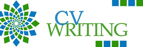 CV Escritura Verde Azul Cuadrados Horizontal
  - Foto, Imagen
