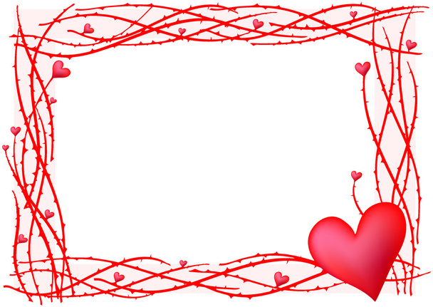 心の赤いバレンタイン フレーム - ベクター画像