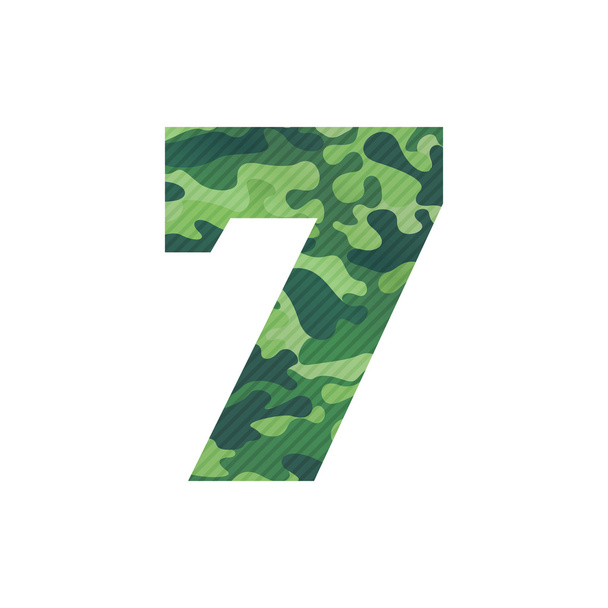 Logo numero sette con camouflage verde
.  - Vettoriali, immagini