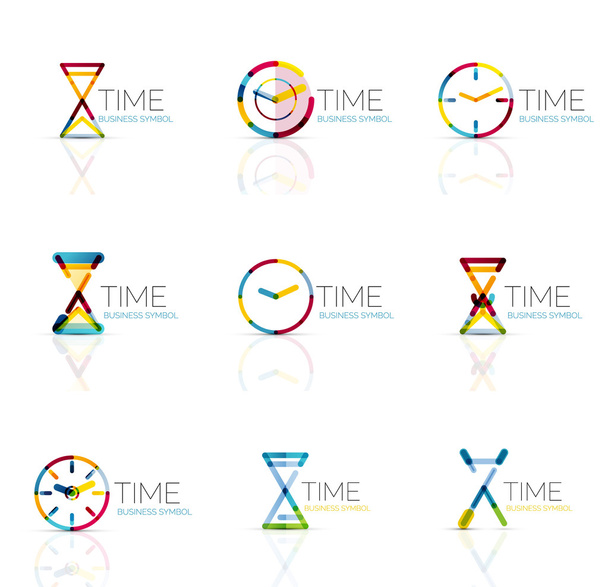 Geometryczne zegar i czas zestaw ikon - Wektor, obraz