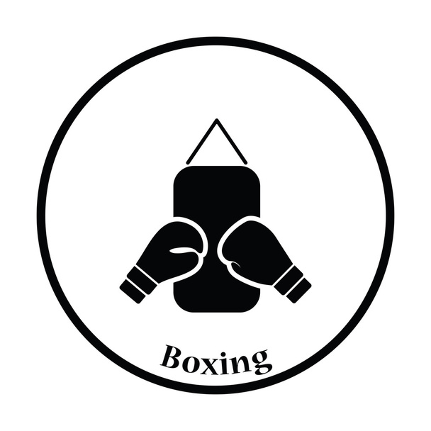 ボクシング梨と手袋のアイコン - ベクター画像