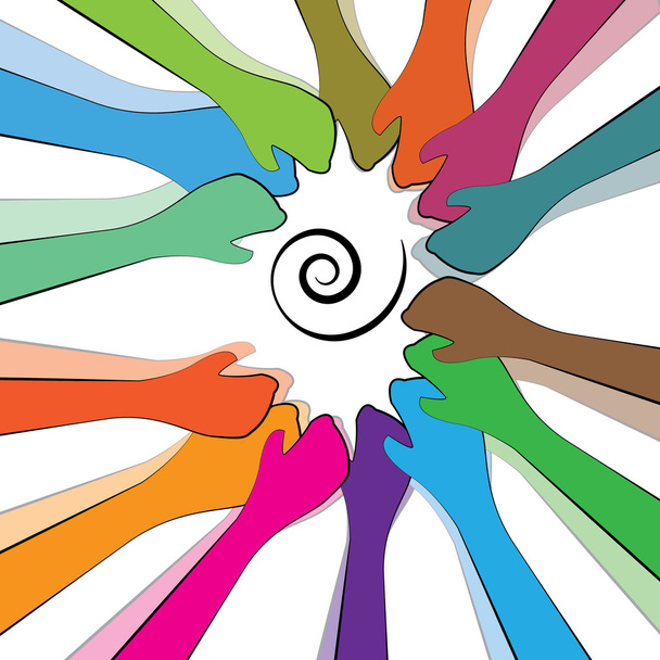 Colorful and vibrantly Depicting togetherness in a community and - Vector, Image