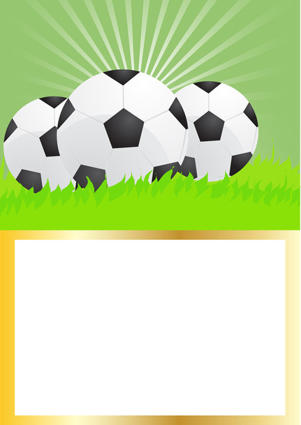 Tarjeta de pelotas de fútbol sobre hierba verde
 - Vector, Imagen