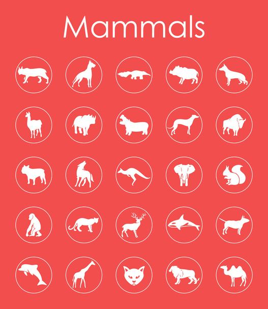 Az emlősök egyszerű ikonok - Vektor, kép