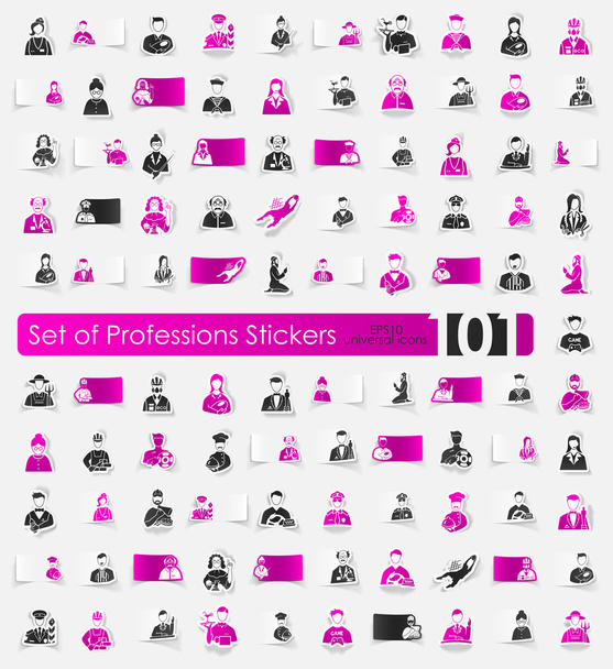 Set of professions stickers - Vector, Image