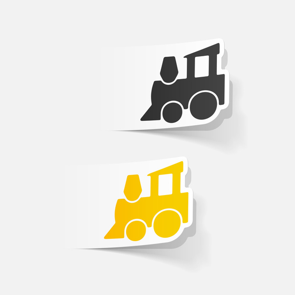Colorful childrens toy train icons - Vector, Image