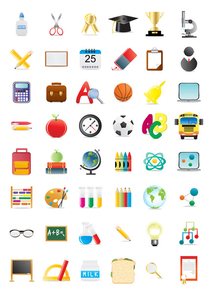 School objects - Vector, Image