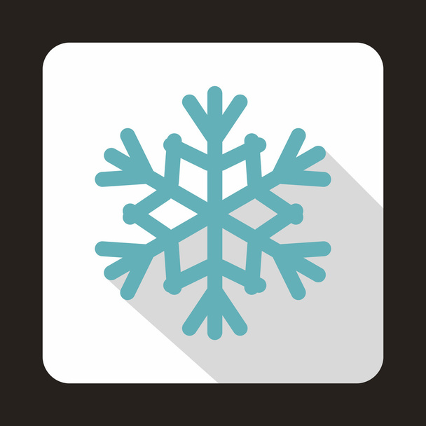 Snowflake icon in flat style - Διάνυσμα, εικόνα