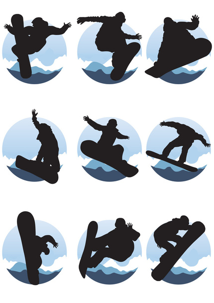 Snowboarders - Διάνυσμα, εικόνα