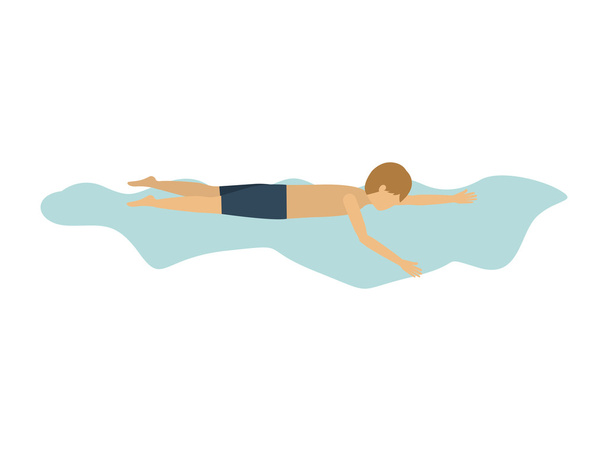 male athlete practicing swimming  isolated icon design - Vector, Image