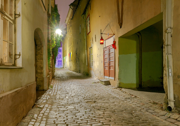 Tallinn. As ruas à noite
. - Foto, Imagem