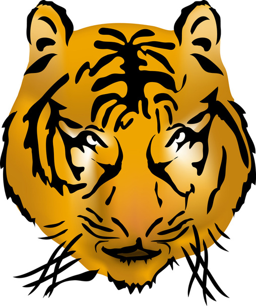 ベンガルの虎の頭 - ベクター画像