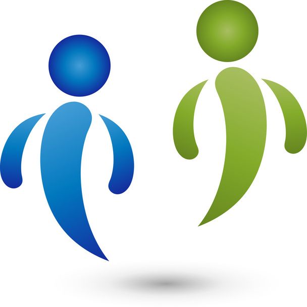 Zwei Personal, Logo, Menschen, Partnerschaft
 - Vector, Imagen