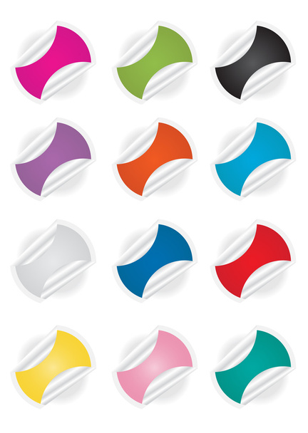 kleurrijke ronde stickers - Vector, afbeelding