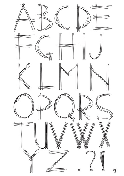 szkic alfabet - Wektor, obraz
