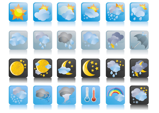Collection of weather icons - Vector, Image