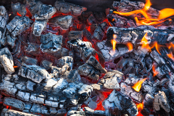 coals for Kebab with flame - Photo, Image