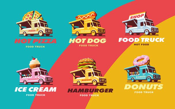 Set illustrations camion alimentaire
 - Vecteur, image
