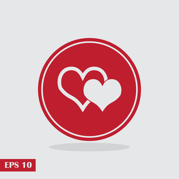 Heart icon, vector illustration. Flat design style - Vector, imagen