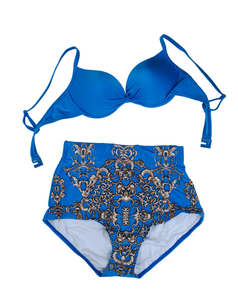 Trendy blue swimsuit with a pattern. - Zdjęcie, obraz