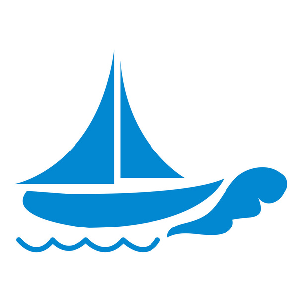 Stylized icon of a colored ship on a white background - ベクター画像