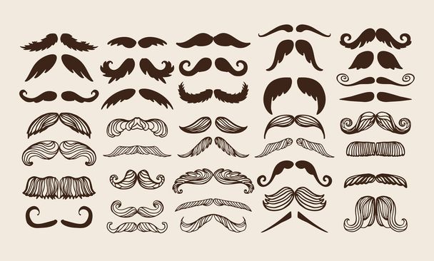 mustache silhouette isolated - Vector, Image