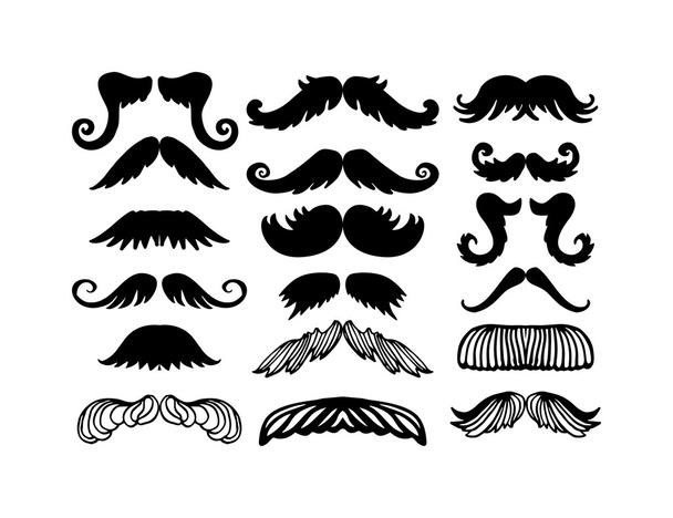 Vector mustache silhouette isolated - Vector, Image