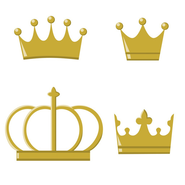 Prens ve Prenses için altın kron - Vektör, Görsel