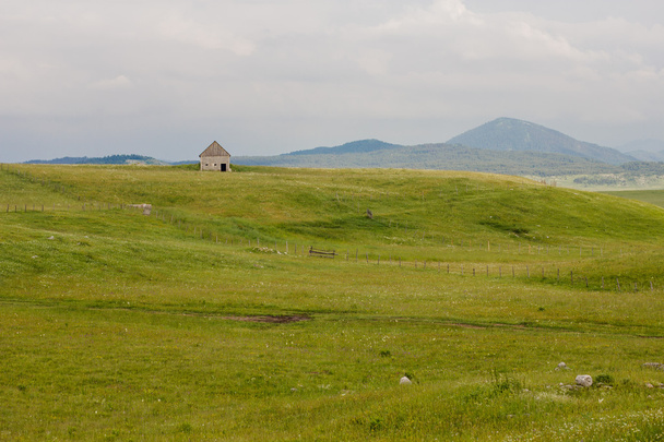  Casa rural en la colina verde
 - Foto, imagen