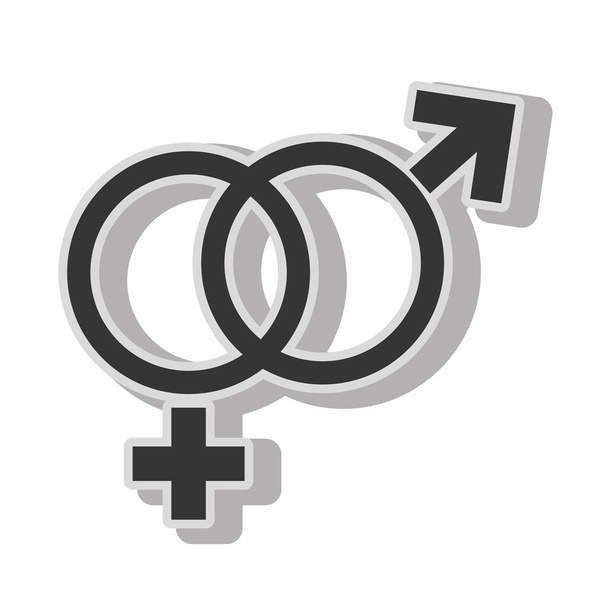 Símbolo de género femenino masculino
 , - Vector, imagen