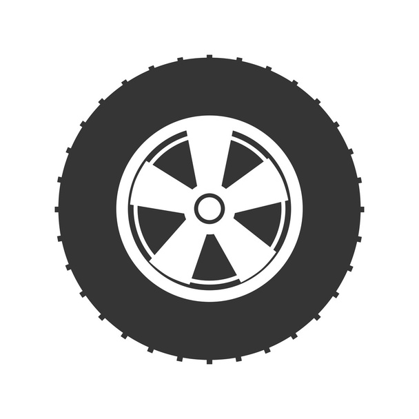 ホイール タイヤ車のアイコン - ベクター画像