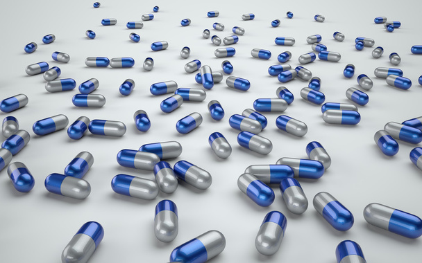 3D illustratie van capsule pillen - Foto, afbeelding