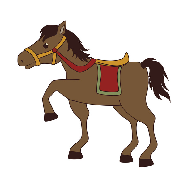 Cavallo sella cartone animato vettoriale illustrazione
 - Vettoriali, immagini