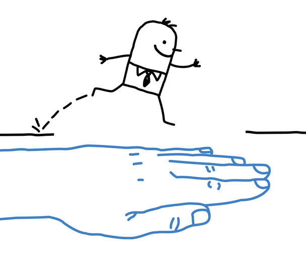 grande main avec personnage de dessin animé - aide
 - Photo, image