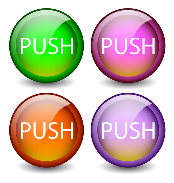 Glossy buttons Push - Vector, Image