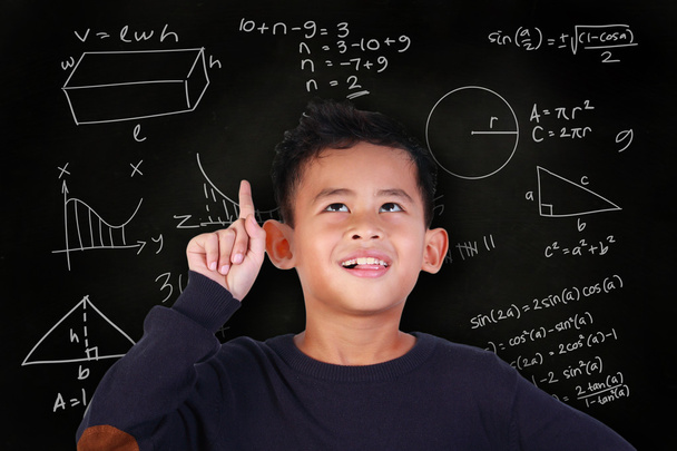 Little Boy Solved Math Problem - Photo, Image