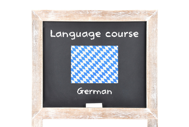 Language course with flag on board - Photo, Image