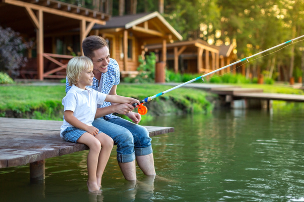 Fishing family outdoors - Photo, Image