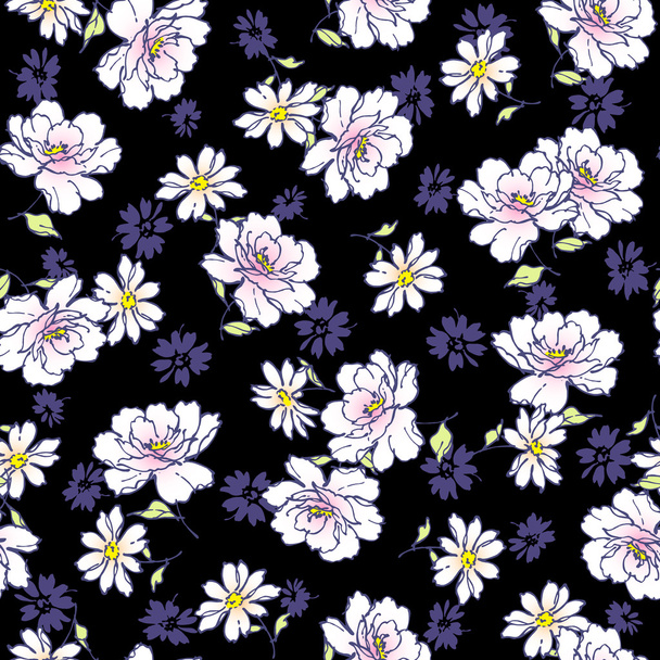 Flower illustration pattern - Vector, Image