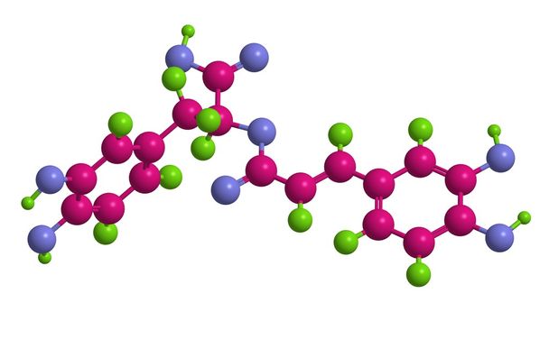 Estrutura molecular do ácido Rosmarinic, renderização 3D
  - Foto, Imagem