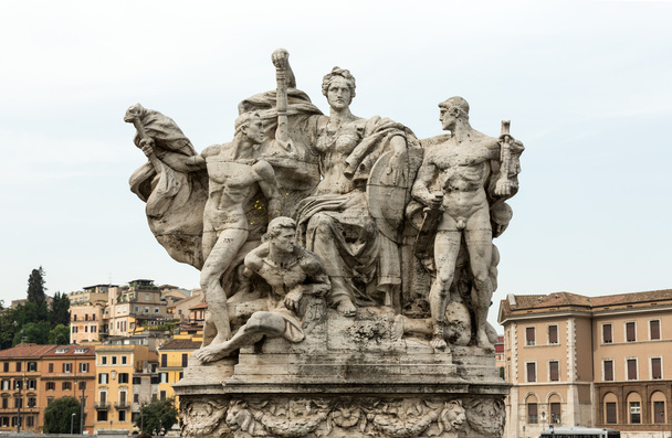 Sculpture at Vittorio Emanuele II Bridge, Rome - Photo, Image