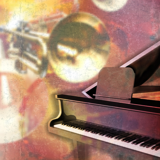 Абстрактный гранж-фон с роялем - Вектор,изображение
