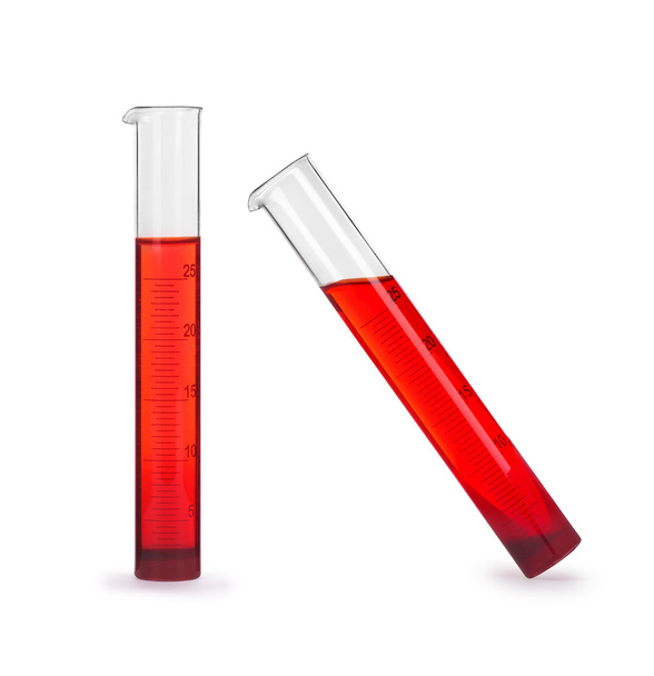 Test tubes. Blood samples isolated on white  - Fotó, kép